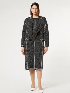 Sale Marina Rinaldi Jacquard viscose dress BLACKWHITE