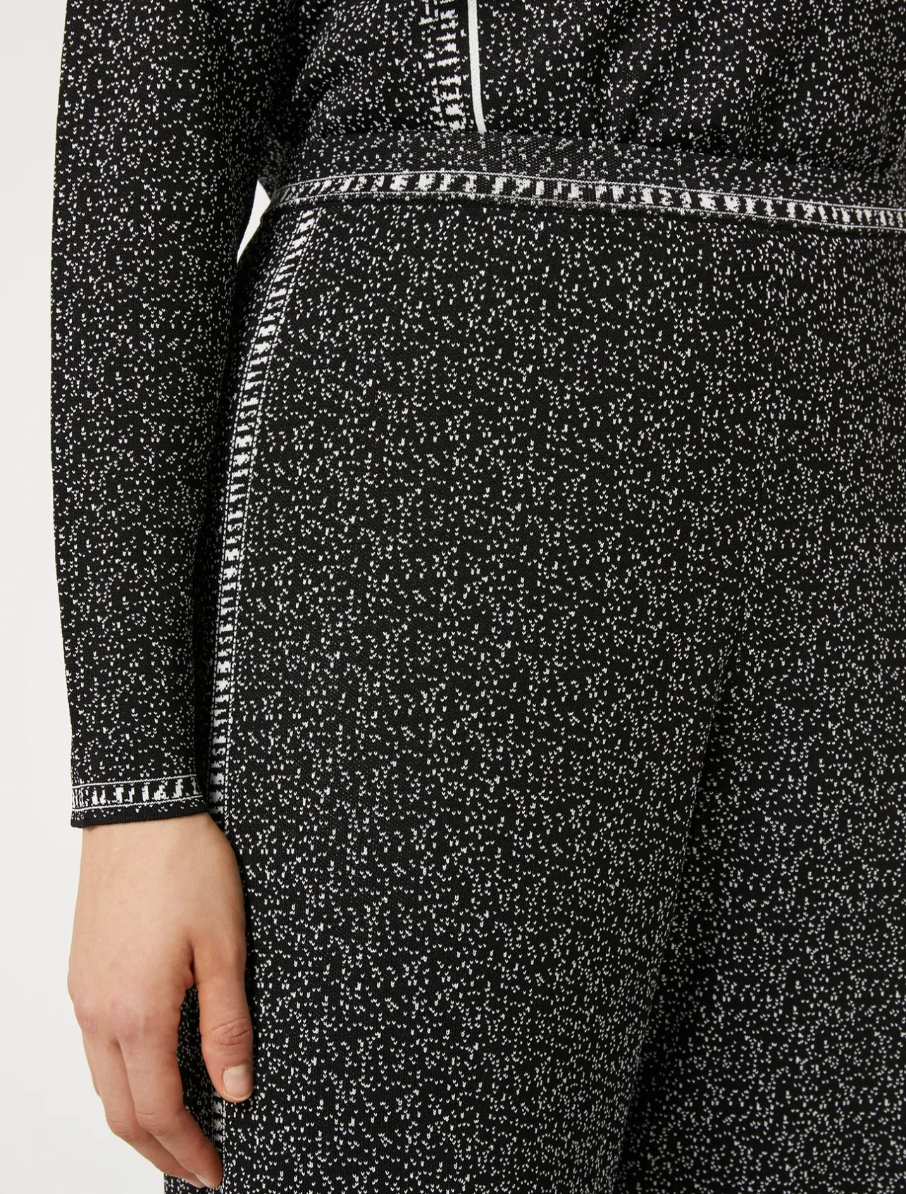 Discount Marina Rinaldi Jacquard viscose trousers BLACKWHITE