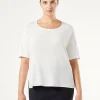 Outlet Marina Rinaldi Jersey, acetate and silk T-shirt WHITE