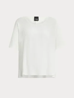 Outlet Marina Rinaldi Jersey, acetate and silk T-shirt WHITE