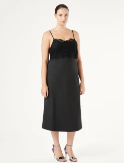 Discount Marina Rinaldi Jersey and lace slip DARKGREY