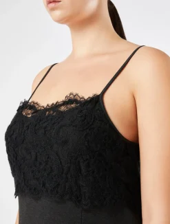 Discount Marina Rinaldi Jersey and lace slip DARKGREY