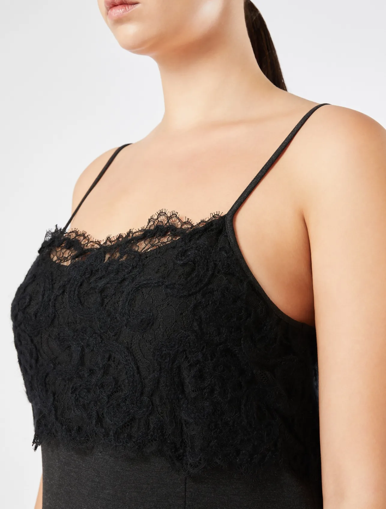 Discount Marina Rinaldi Jersey and lace slip DARKGREY