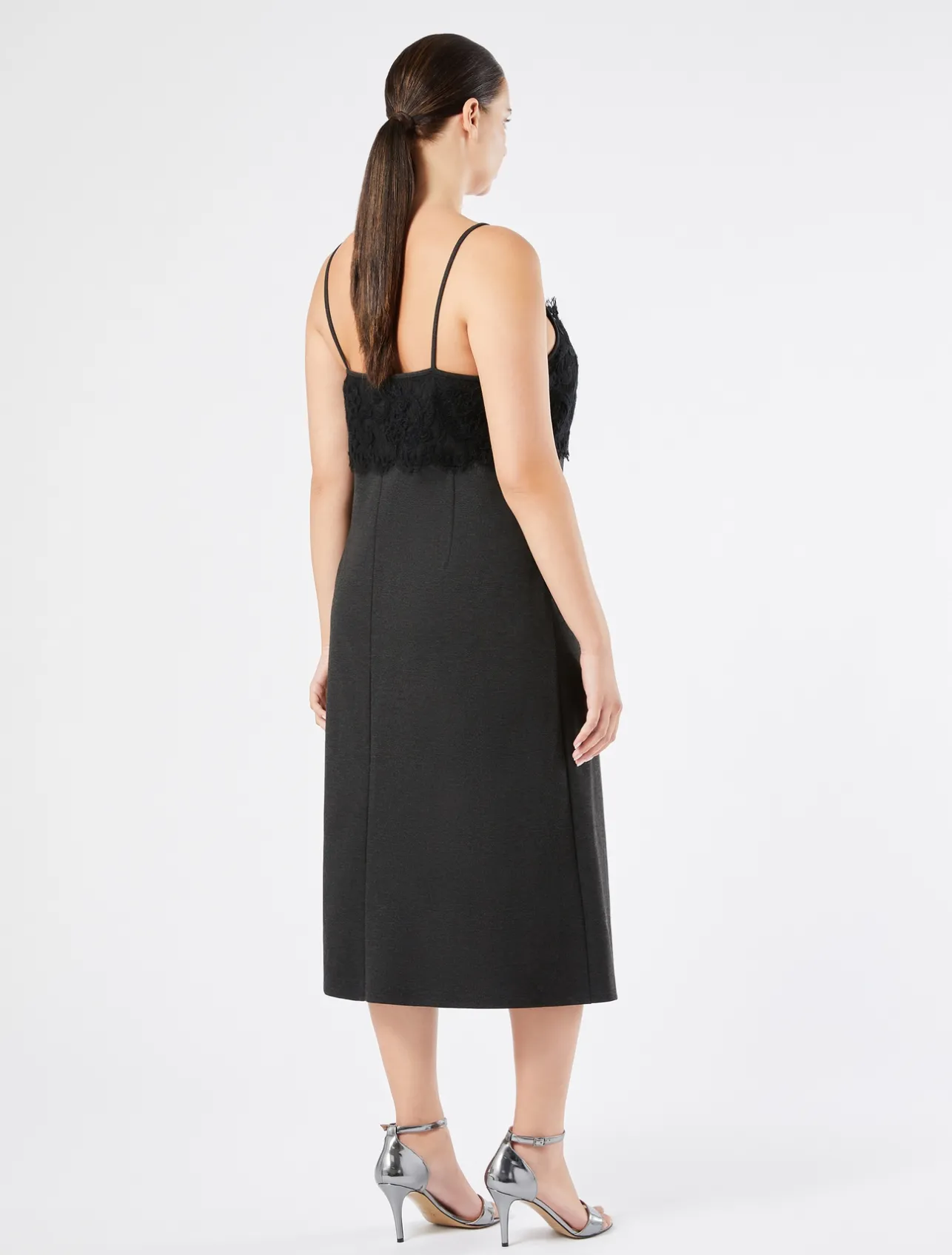 Discount Marina Rinaldi Jersey and lace slip DARKGREY
