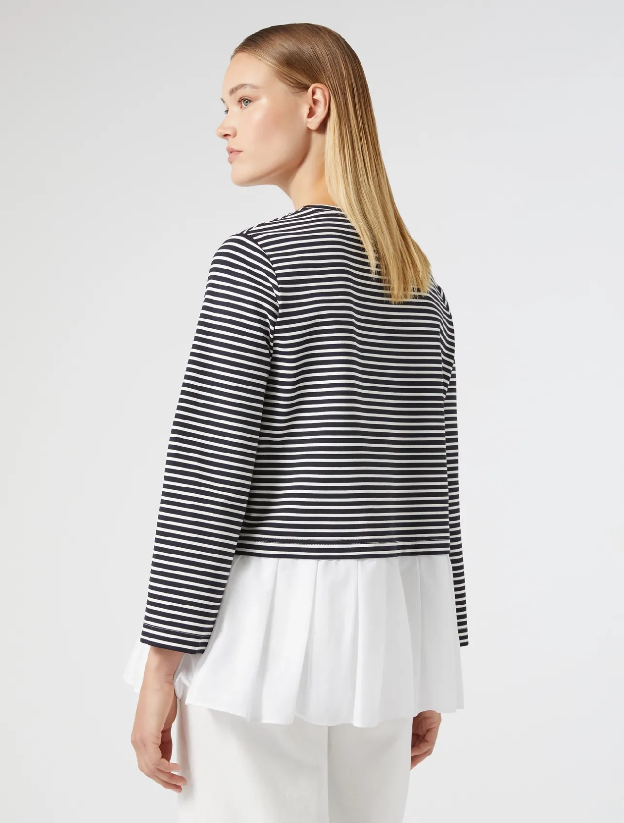 Fashion Marina Rinaldi Jersey and poplin sweatshirt NAVY