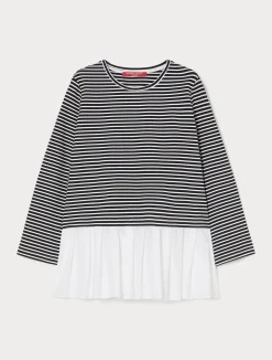 Fashion Marina Rinaldi Jersey and poplin sweatshirt NAVY