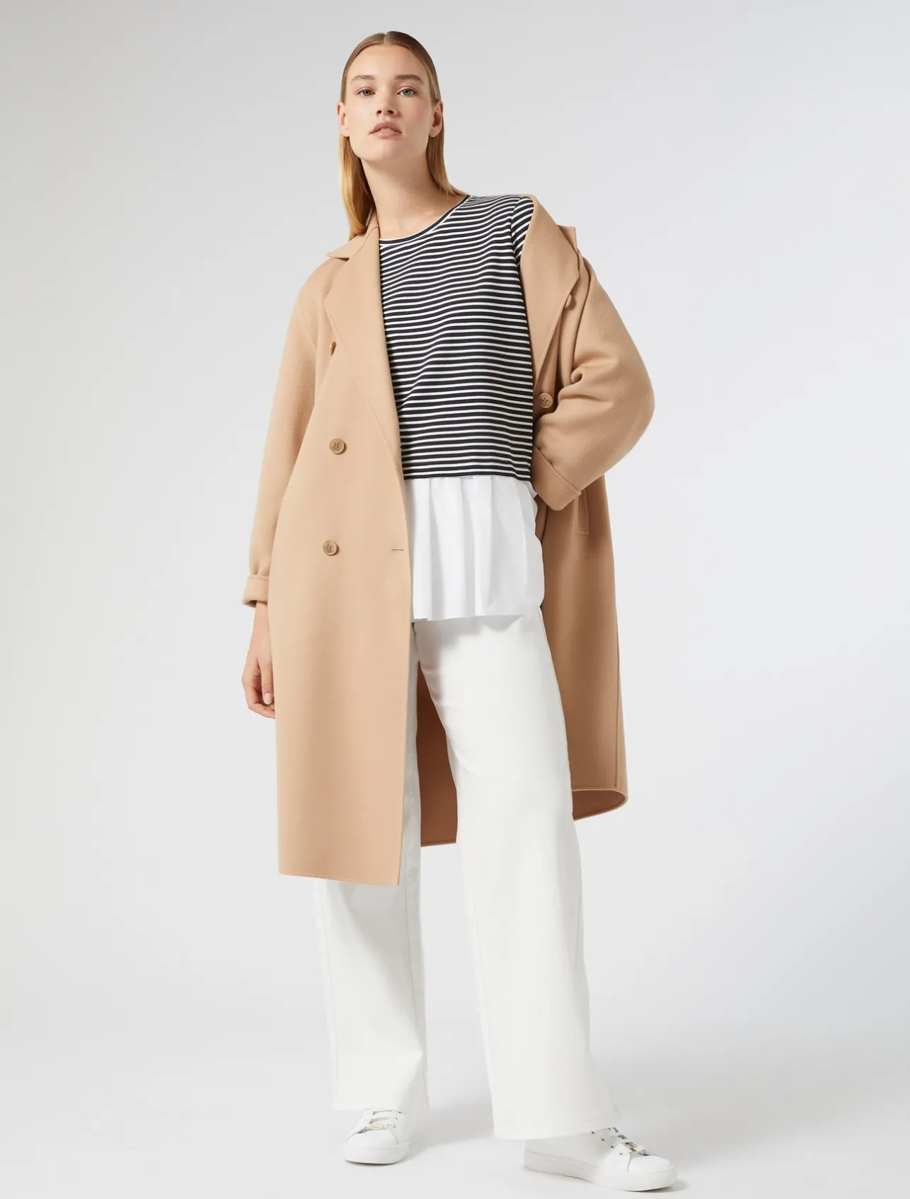 Fashion Marina Rinaldi Jersey and poplin sweatshirt NAVY
