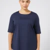 Outlet Marina Rinaldi Jersey and poplin T-shirt CORNFLOWERBLUE