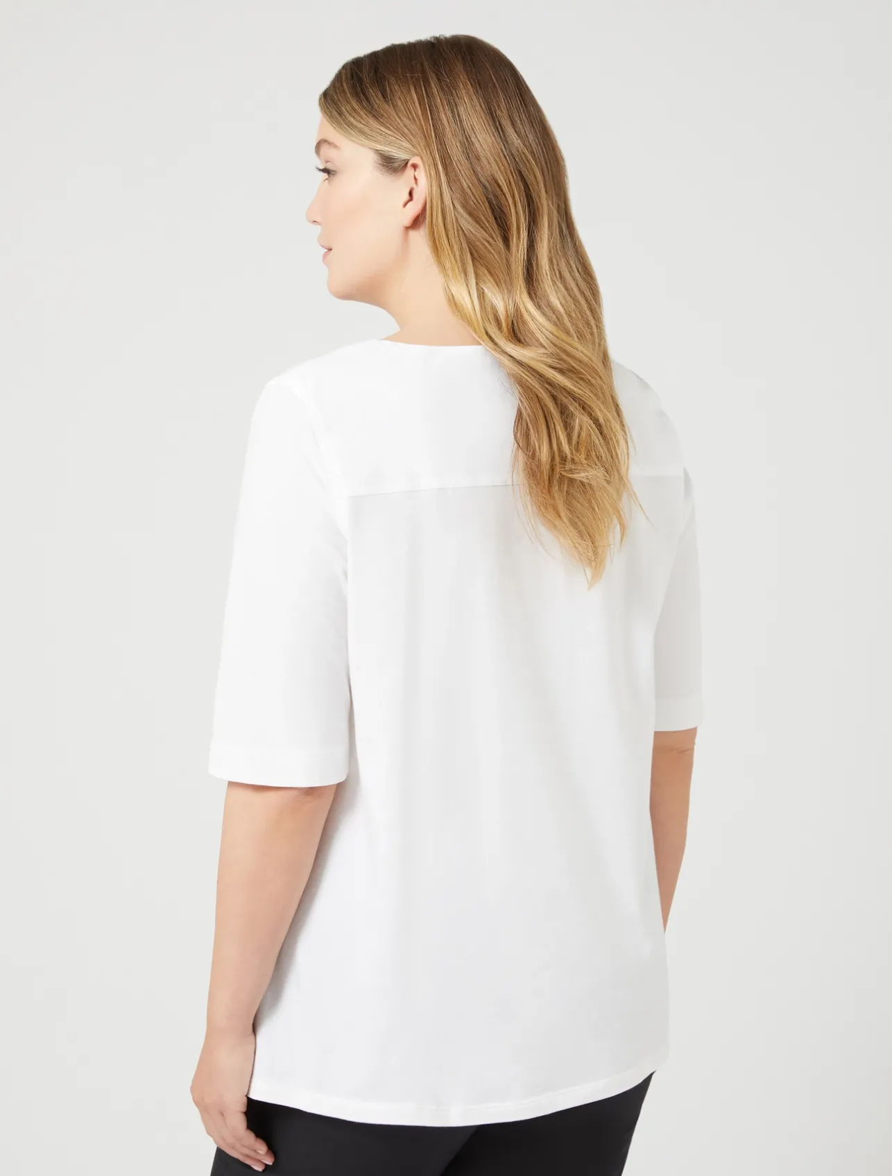 Best Marina Rinaldi Jersey and poplin T-shirt OPTICALWHITE