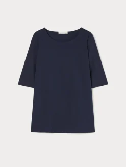 Outlet Marina Rinaldi Jersey and poplin T-shirt CORNFLOWERBLUE