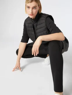 Fashion Marina Rinaldi Jersey and poplin T-shirt BLACK