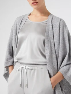 Online Marina Rinaldi Jersey and satin T-shirt LIGHTGREY