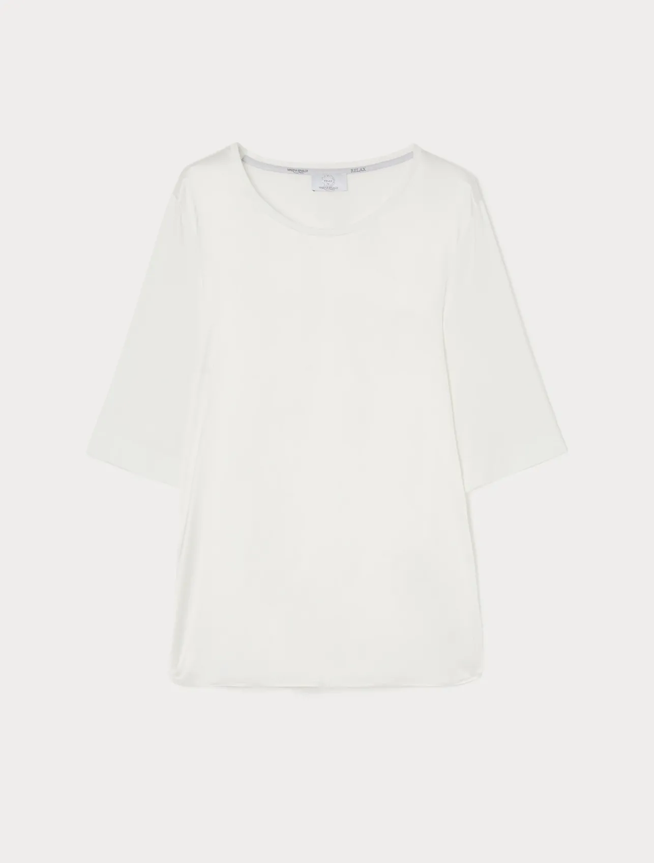 Discount Marina Rinaldi Jersey and satin T-shirt IVORY