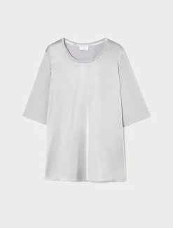 Online Marina Rinaldi Jersey and satin T-shirt LIGHTGREY