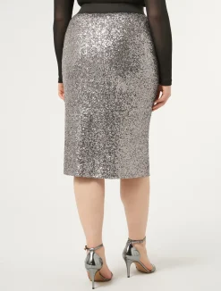 Hot Marina Rinaldi Jersey and sequin skirt MEDIUMGREY