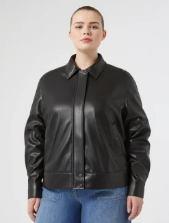 Online Marina Rinaldi Jersey bomber jacket BLACK