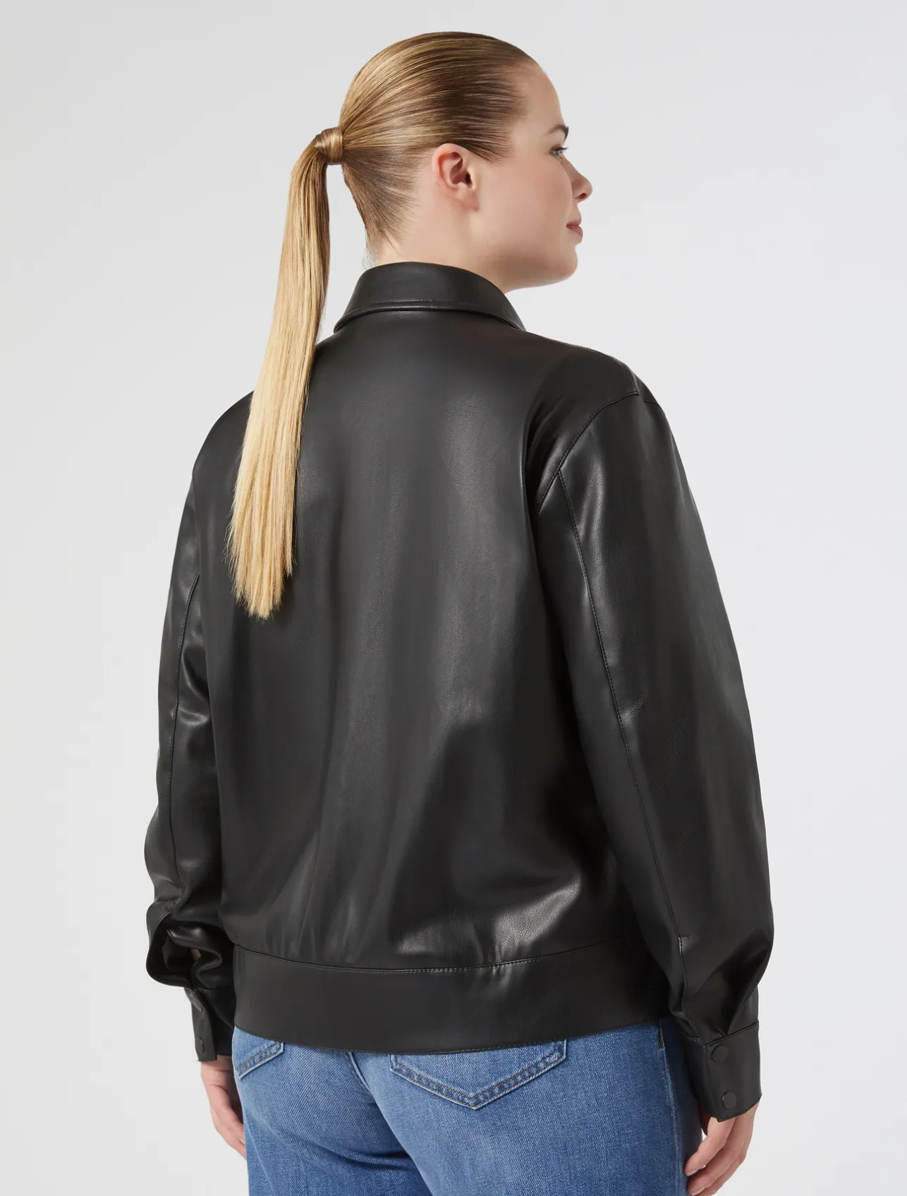 Online Marina Rinaldi Jersey bomber jacket BLACK