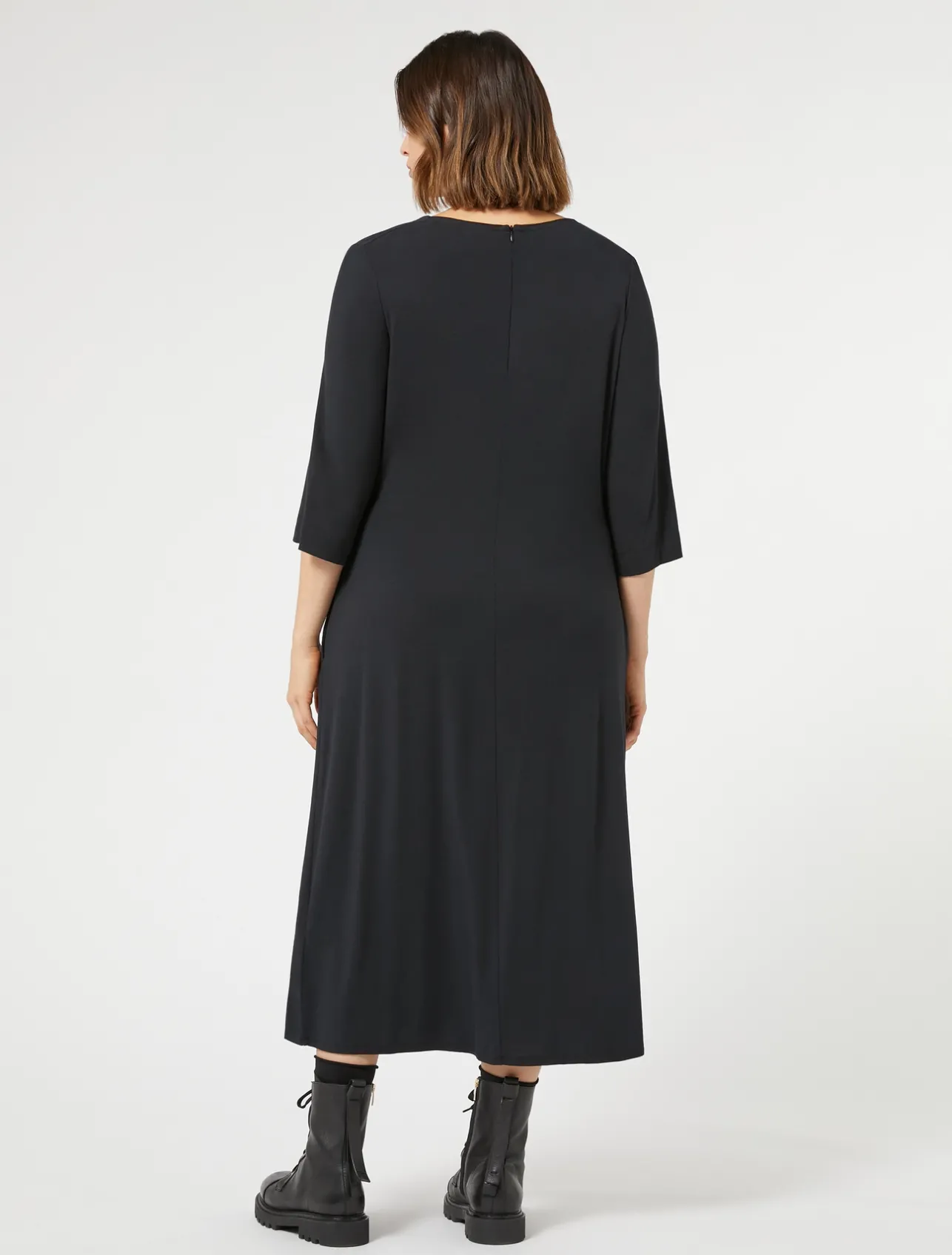 Outlet Marina Rinaldi Jersey calf-length dress BLACK