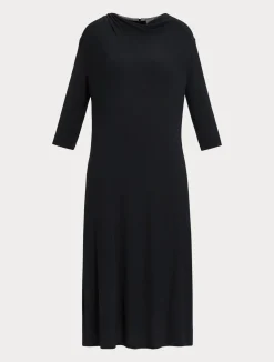 Outlet Marina Rinaldi Jersey calf-length dress BLACK
