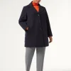 New Marina Rinaldi Jersey cloth and water-repellent nylon fabric coat MIDNIGHTBLUE