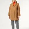 Outlet Marina Rinaldi Jersey cloth and water-repellent nylon fabric coat HAZELNUTBROWN