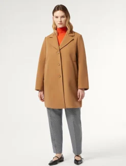 Outlet Marina Rinaldi Jersey cloth and water-repellent nylon fabric coat HAZELNUTBROWN