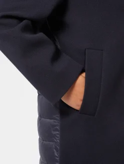 New Marina Rinaldi Jersey cloth and water-repellent nylon fabric coat MIDNIGHTBLUE