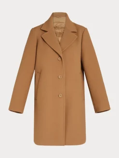 Outlet Marina Rinaldi Jersey cloth and water-repellent nylon fabric coat HAZELNUTBROWN