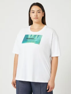 Hot Marina Rinaldi Jersey print T-shirt OPTICALWHITE