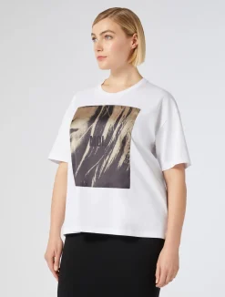 Discount Marina Rinaldi Jersey print T-shirt OPTICALWHITE