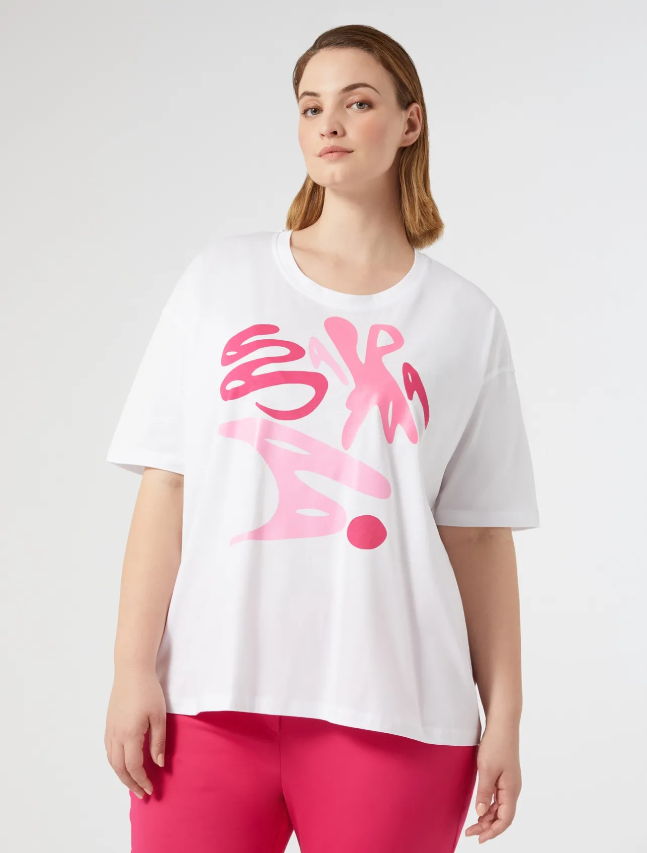 Best Marina Rinaldi Jersey print T-shirt OPTICALWHITE