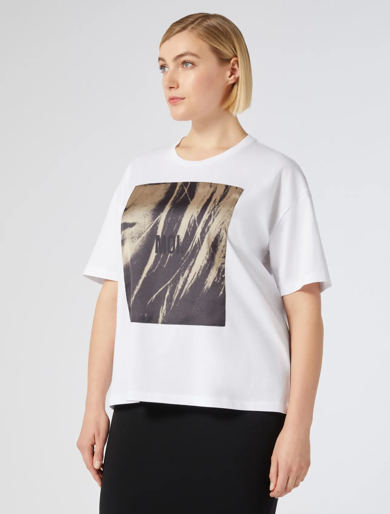 Discount Marina Rinaldi Jersey print T-shirt OPTICALWHITE
