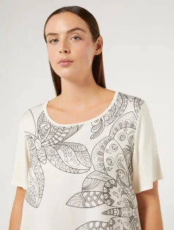 Outlet Marina Rinaldi Jersey print T-shirt IVORY