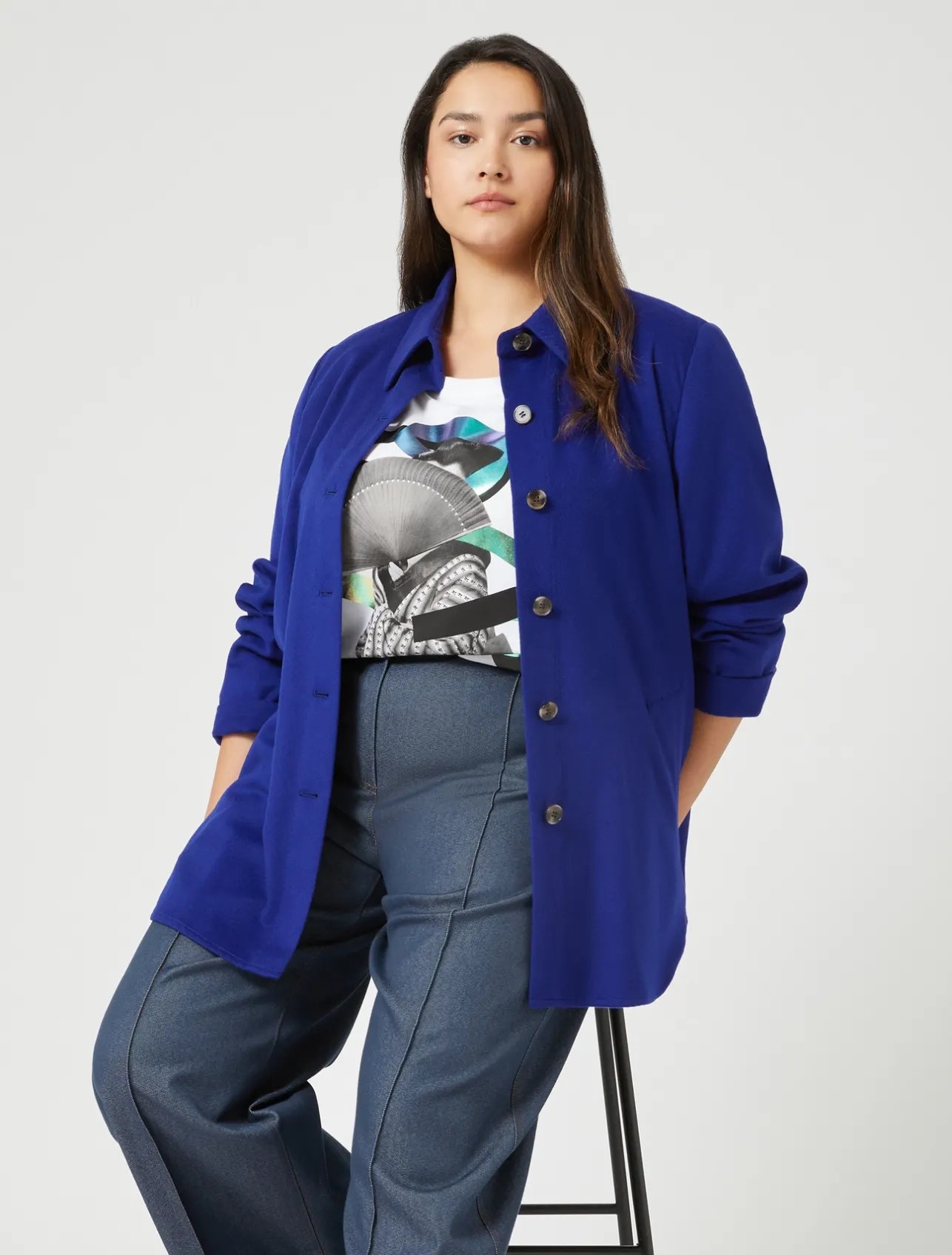 Best Marina Rinaldi Jersey print T-shirt OPTICALWHITE