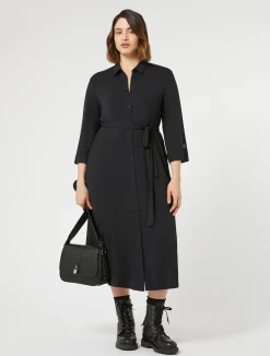 New Marina Rinaldi Jersey shirt dress BLACK