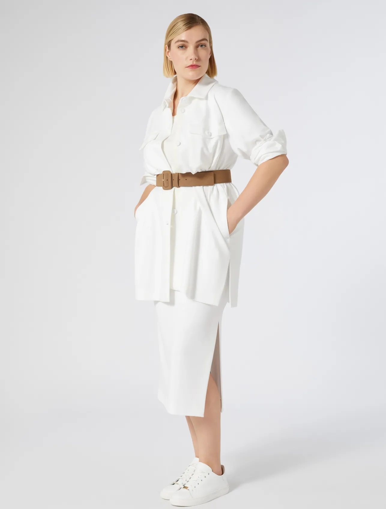 Outlet Marina Rinaldi Jersey skirt WHITE