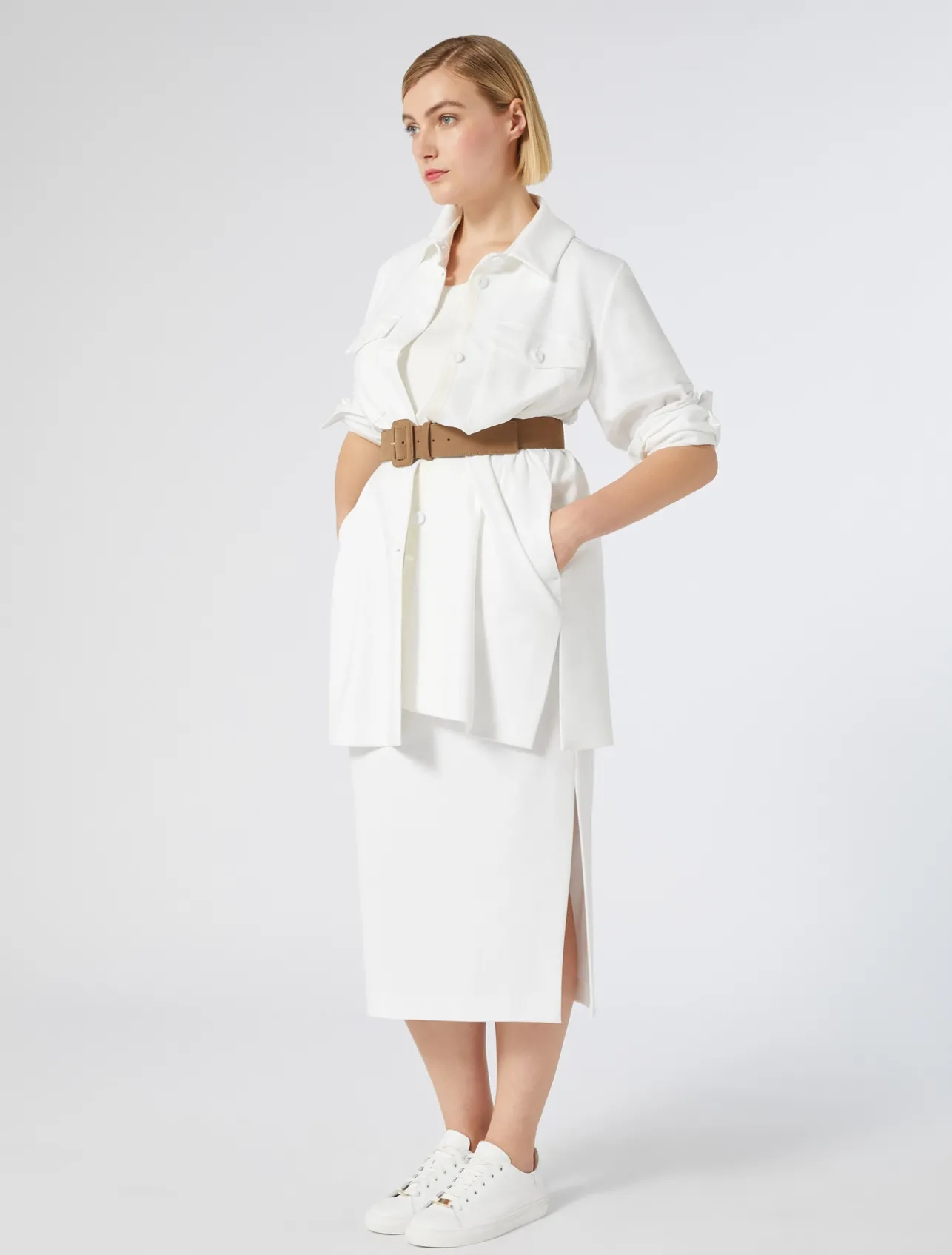 Outlet Marina Rinaldi Jersey skirt WHITE