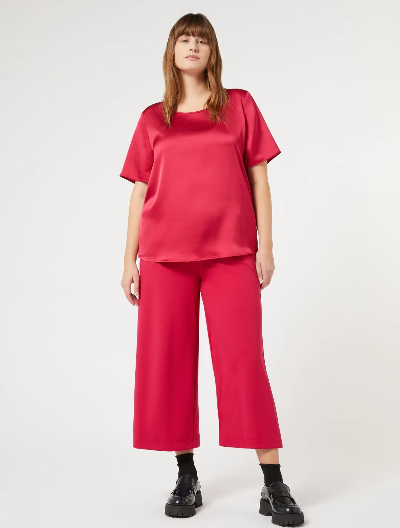 Fashion Marina Rinaldi Jersey trousers FUCHSIA