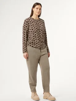 Sale Marina Rinaldi Jersey trousers DARKBROWN