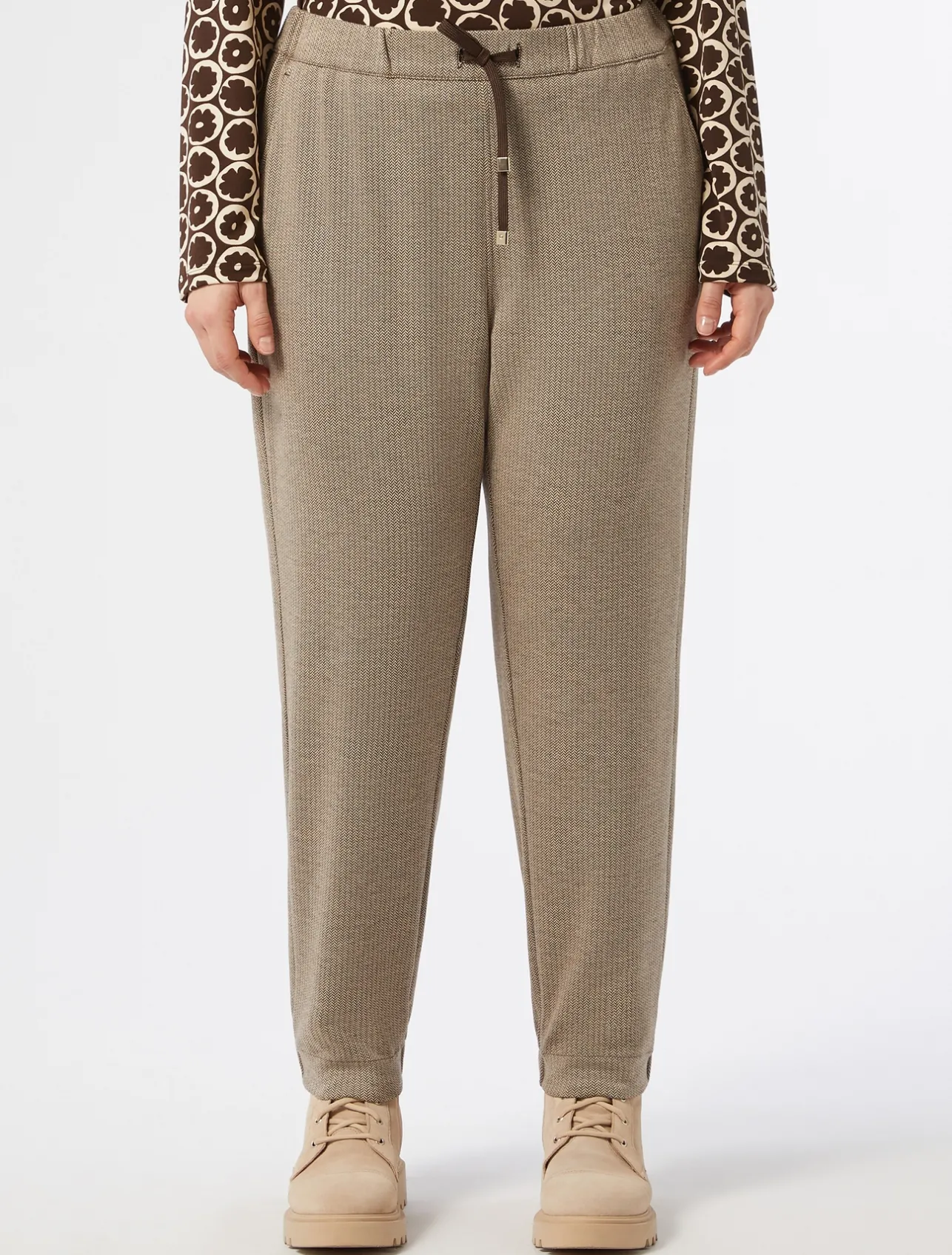Sale Marina Rinaldi Jersey trousers DARKBROWN