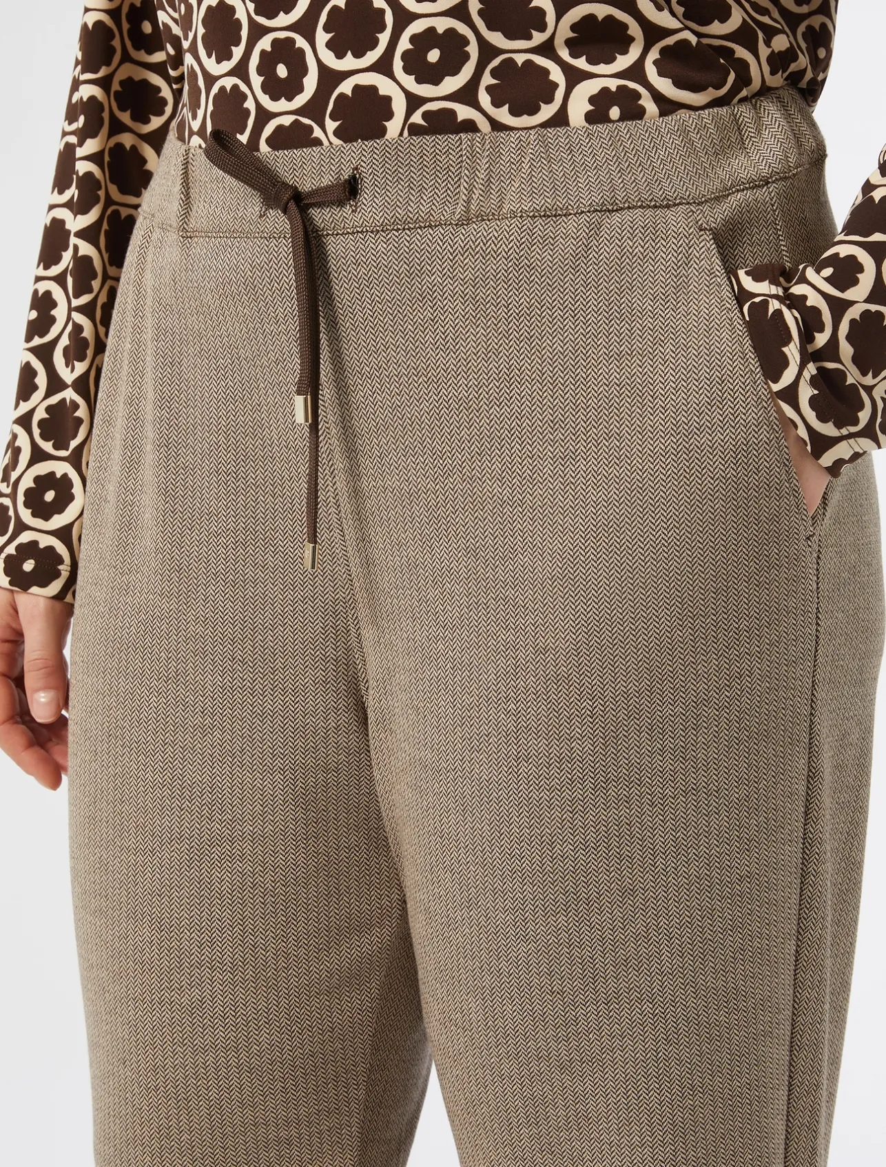 Sale Marina Rinaldi Jersey trousers DARKBROWN