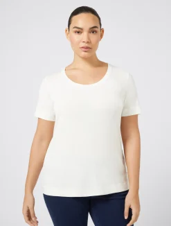 Discount Marina Rinaldi Jersey T-shirt WHITE