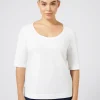 Outlet Marina Rinaldi Jersey T-shirt OPTICALWHITE