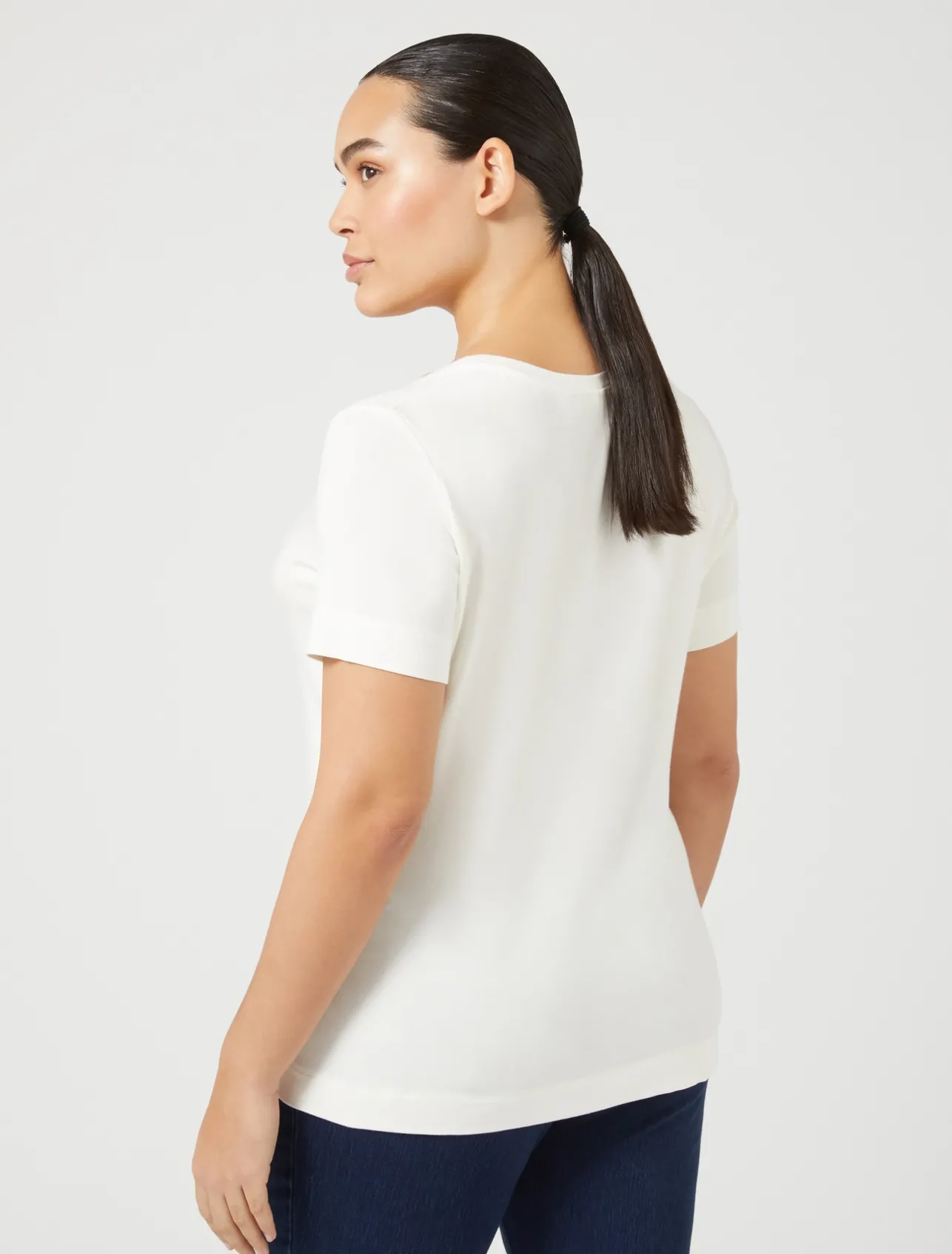 Discount Marina Rinaldi Jersey T-shirt WHITE