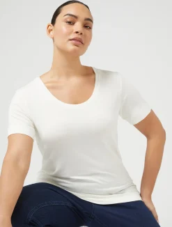 Discount Marina Rinaldi Jersey T-shirt WHITE