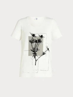Clearance Marina Rinaldi Jersey T-shirt with embroidery IVORY
