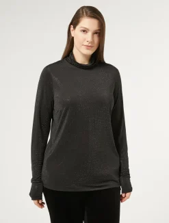 Hot Marina Rinaldi Jersey T-shirt with rhinestones BLACK