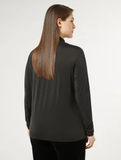 Hot Marina Rinaldi Jersey T-shirt with rhinestones BLACK
