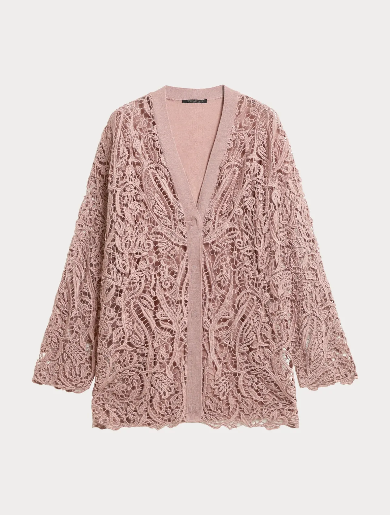 Outlet Marina Rinaldi Knit cardigan with embroidery POWDER