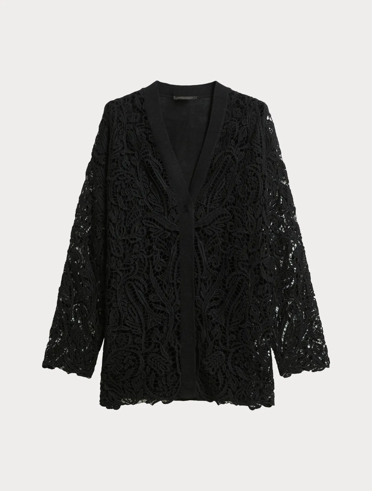 Discount Marina Rinaldi Knit cardigan with embroidery BLACK